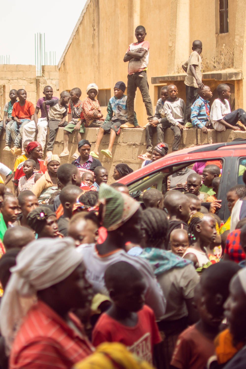 Crowd at IDP camp.