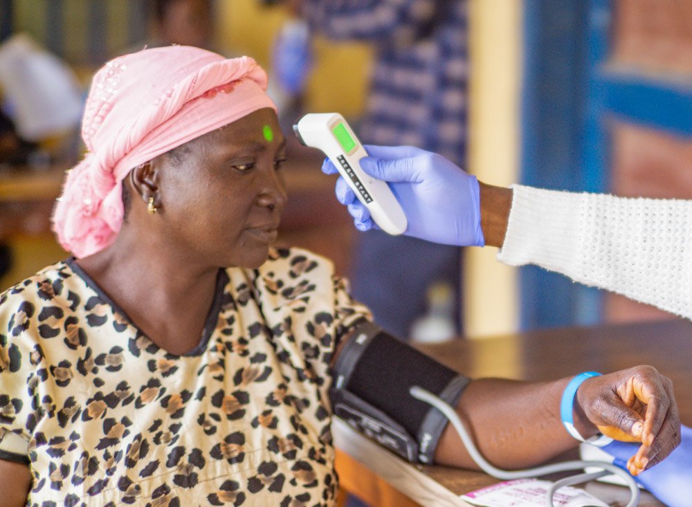 woman getting checkup